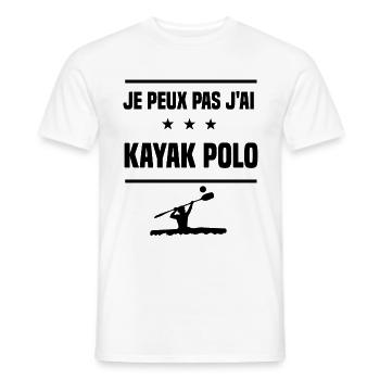 Je Peux Pas J'ai kayak polo kayakeur humour - T-shirt homme - blanc - Devant - AI Model Male 178 dark (178cm)