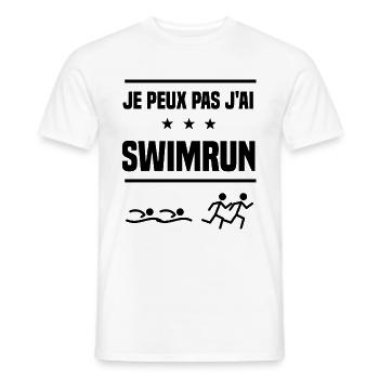 Je Peux Pas J'ai swimrun triathlète humour - T-shirt homme - blanc - Devant - AI Model Male 178 dark (178cm)