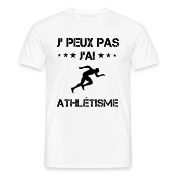 Je peux pas j'ai athlétisme cadeau humour - T-shirt homme - blanc - Devant - AI Model Male 178 dark (178cm)