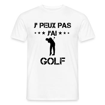 Je peux pas j'ai golf golfeur cadeau humour - T-shirt homme - blanc - Devant - AI Model Male 178 dark (178cm)