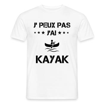 Je peux pas j'ai kayak cadeau humour - T-shirt homme - blanc - Devant - AI Model Male 178 dark (178cm)