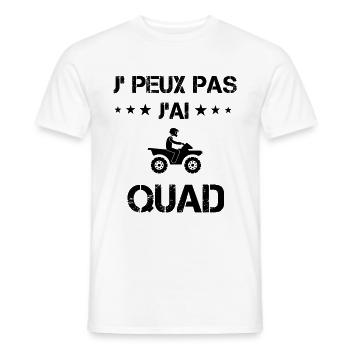 Je peux pas j'ai quad cadeau humour - T-shirt homme - blanc - Devant - AI Model Male 178 dark (178cm)
