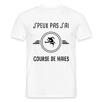 je peux pas j'ai course de haies pour athlète - T-shirt homme - blanc - Devant - AI Model Male 178 dark (178cm)