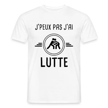 je peux pas j'ai lutte pour lutteur - T-shirt homme - blanc - Devant - AI Model Male 178 dark (178cm)