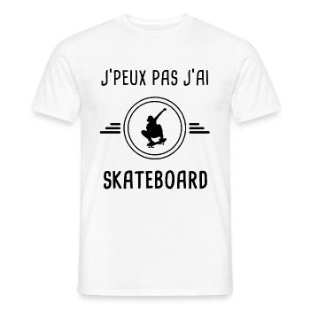 je peux pas j'ai skateboard pour skateboardeur - T-shirt homme - blanc - Devant - AI Model Male 178 dark (178cm)