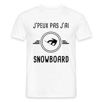 je peux pas j'ai snowboard pour snowboarder - T-shirt homme - blanc - Devant - AI Model Male 178 dark (178cm)