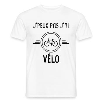 je peux pas j'ai vélo pour cycliste - T-shirt homme - blanc - Devant - AI Model Male 178 dark (178cm)