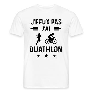 cadeau je peux pas j'ai duathlon - T-shirt homme - blanc - Devant - AI Model Male 178 dark (178cm)