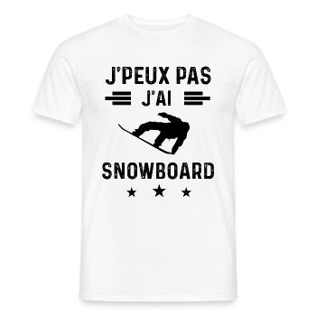 cadeau je peux pas j'ai snowboard - T-shirt homme - blanc - Devant - AI Model Male 178 dark (178cm)