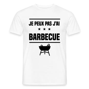 j'peux pas j'ai barbecue grill humour - T-shirt homme - blanc - Devant - AI Model Male 178 dark (178cm)