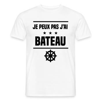 j'peux pas j'ai bateau gouvernail humour - T-shirt homme - blanc - Devant - AI Model Male 178 dark (178cm)