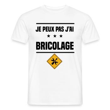 j'peux pas j'ai bricolage humour - T-shirt homme - blanc - Devant - AI Model Male 178 dark (178cm)