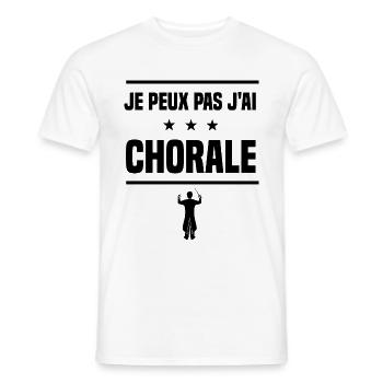 j'peux pas j'ai chorale humour - T-shirt homme - blanc - Devant - AI Model Male 178 dark (178cm)
