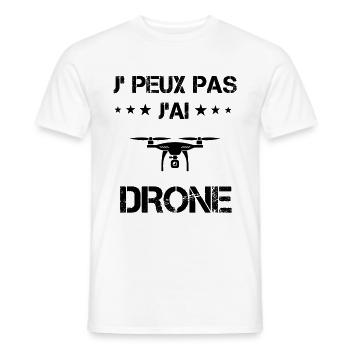 j'peux pas j'ai drone cadeau drones - T-shirt homme - blanc - Devant - AI Model Male 178 dark (178cm)