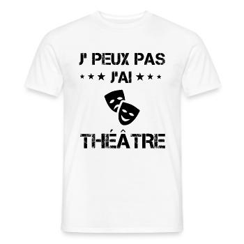 j'peux pas j'ai théâtre cadeau acteur - T-shirt homme - blanc - Devant - AI Model Male 178 dark (178cm)
