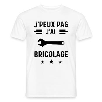 j'peux pas j'ai bricolage réparer bricoleur - T-shirt homme - blanc - Devant - AI Model Male 178 dark (178cm)