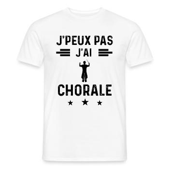 j'peux pas j'ai chorale choriste - T-shirt homme - blanc - Devant - AI Model Male 178 dark (178cm)
