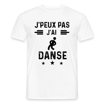 j'peux pas j'ai danse music danseur - T-shirt homme - blanc - Devant - AI Model Male 178 dark (178cm)