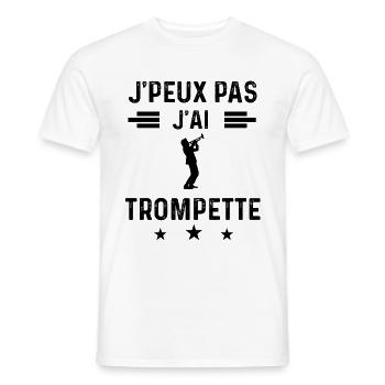 j'peux pas j'ai trompette trompettiste - T-shirt homme - blanc - Devant - AI Model Male 178 dark (178cm)