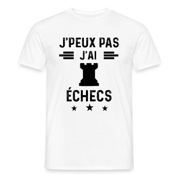 j'peux pas j'ai échecs tour tour - T-shirt homme - blanc - Devant - AI Model Male 178 dark (178cm)
