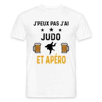 J'peux pas j'ai judo judoka et apéro - T-shirt homme - blanc - Devant - AI Model Male 178 dark (178cm)
