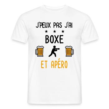J'peux pas j'ai boxe boxeur apéro - T-shirt homme - blanc - Devant - AI Model Male 178 dark (178cm)