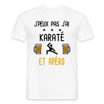 J'peux pas j'ai karaté combat apéro - T-shirt homme - blanc - Devant - AI Model Male 178 dark (178cm)