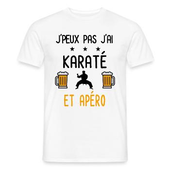 J'peux pas j'ai karaté apéro - T-shirt homme - blanc - Devant - AI Model Male 178 dark (178cm)