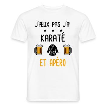 J'peux pas j'ai karaté karategi apéro - T-shirt homme - blanc - Devant - AI Model Male 178 dark (178cm)