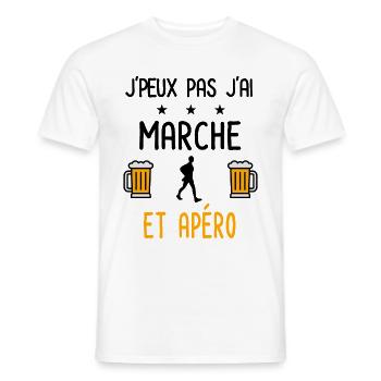 J'peux pas j'ai marche apéro - T-shirt homme - blanc - Devant - AI Model Male 178 dark (178cm)