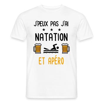 J'peux pas j'ai natation apéro - T-shirt homme - blanc - Devant - AI Model Male 178 dark (178cm)