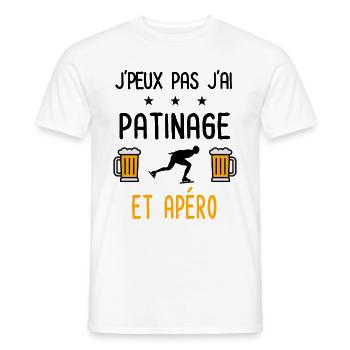 J'peux pas j'ai patinage apéro - T-shirt homme - blanc - Devant - AI Model Male 178 dark (178cm)