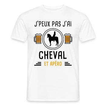 j'peux pas j'ai cheval femme apéro cadeau - T-shirt homme - blanc - Devant - AI Model Male 178 dark (178cm)