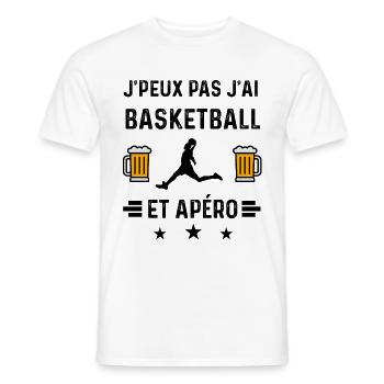 j'peux pas basketball joueur apéro - T-shirt homme - blanc - Devant - AI Model Male 178 dark (178cm)
