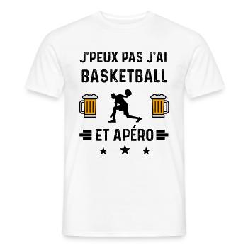 j'peux pas basketball sport apéro - T-shirt homme - blanc - Devant - AI Model Male 178 dark (178cm)