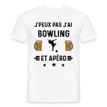 j'peux pas bowling boule apéro - T-shirt homme - blanc - Devant - AI Model Male 178 dark (178cm)