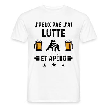 j'peux pas lutte apéro - T-shirt homme - blanc - Devant - AI Model Male 178 dark (178cm)