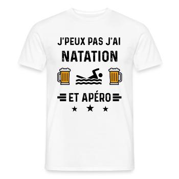 j'peux pas natation apéro - T-shirt homme - blanc - Devant - AI Model Male 178 dark (178cm)