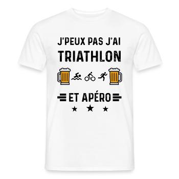 j'peux pas triathlon sport apéro - T-shirt homme - blanc - Devant - AI Model Male 178 dark (178cm)