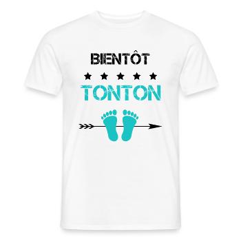 annonce grossesse tonton oncle pour Bientôt tonton - T-shirt homme - blanc - Devant - AI Model Male 178 dark (178cm)
