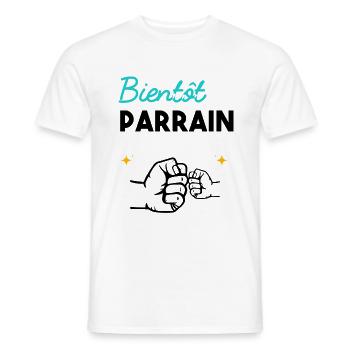 cadeau naissance grossesse Bientôt parrain - T-shirt homme - blanc - Devant - AI Model Male 178 dark (178cm)