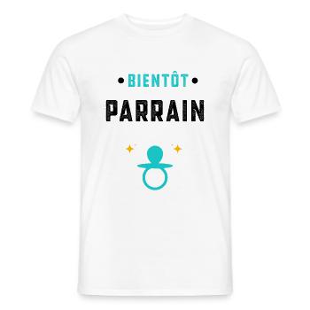annonce grossesse cadeau Bientôt parrain - T-shirt homme - blanc - Devant - AI Model Male 178 dark (178cm)