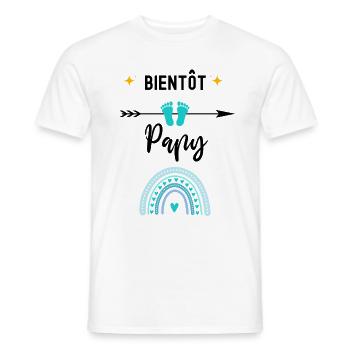 Bientôt papy cadeau naissance papy - T-shirt homme - blanc - Devant - AI Model Male 178 dark (178cm)