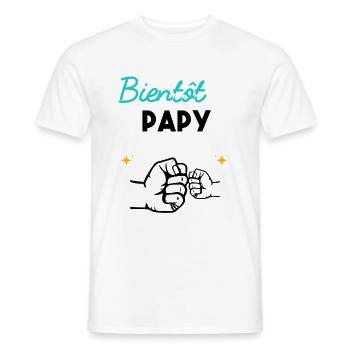 cadeau naissance grossesse papy Bientôt papy - T-shirt homme - blanc - Devant - AI Model Male 178 dark (178cm)