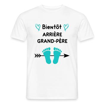 Bientôt arrière-grand-père annonce grossesse - T-shirt homme - blanc - Devant - AI Model Male 178 dark (178cm)