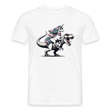 Einhorn Dinosaurier Trending Fantasy Kreatur - Männer T-Shirt - Weiß - Vorne - AI Model Male 178 dark (178cm)