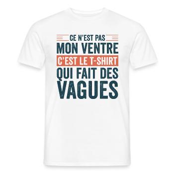 C'est Le T-shirt Fait Des Vagues Homme - T-shirt homme - blanc - Devant - AI Model Male 178 dark (178cm)