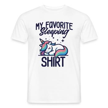 Unicorn Sleep Humor Gift Pajamas Lazy - Men's T-Shirt - white - Front - AI Model Male 178 dark (178cm)