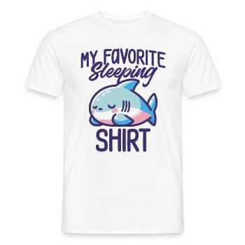 Shark Sleep Humor Gift Pajamas Lazy - Men's T-Shirt - white - Front - AI Model Male 178 dark (178cm)