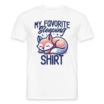 Fox Sleep Humor Gift Pajamas Lazy - Men's T-Shirt - white - Front - AI Model Male 178 dark (178cm)